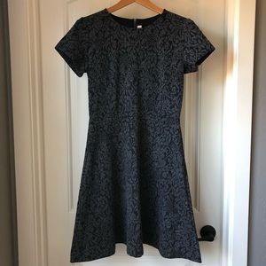 LOFT gray floral knit dress